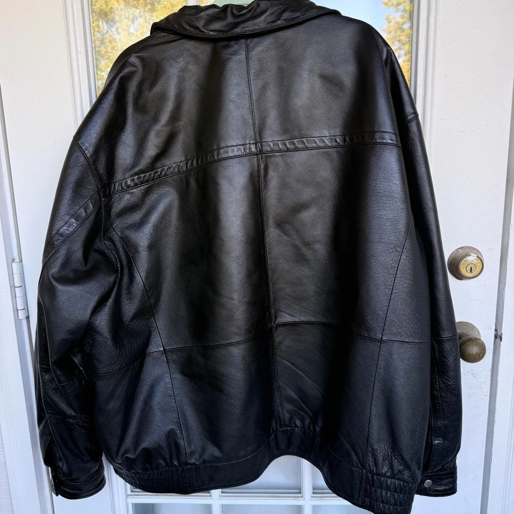 VYG Harbor Bay Men’s Genuine Leather Jacket | Black | 3XL | Classic‎ Zip-Up Coat - Picture 3 of 16
